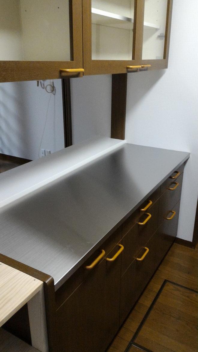 キッチンの天板（制作事例） 金属板.com アルミ板/ステンレス板/鉄板の加工と販売
